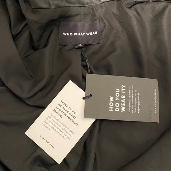 What Not To Wear Jet Black Faux Leather Jacket - Picture 4 of 8